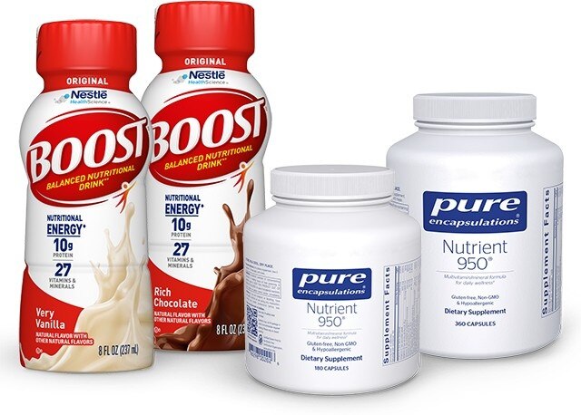 Image of BOOST supplements and Pure Encapsulation vitamins